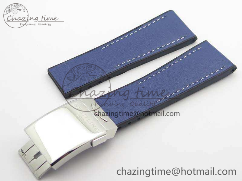 Breitling-Blue-Gummy-Rubber-Strap-24-20-Genuine-Clasp