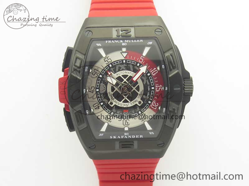 Skafander DLC Red On Red Rubber Strap MIYOTA 8215