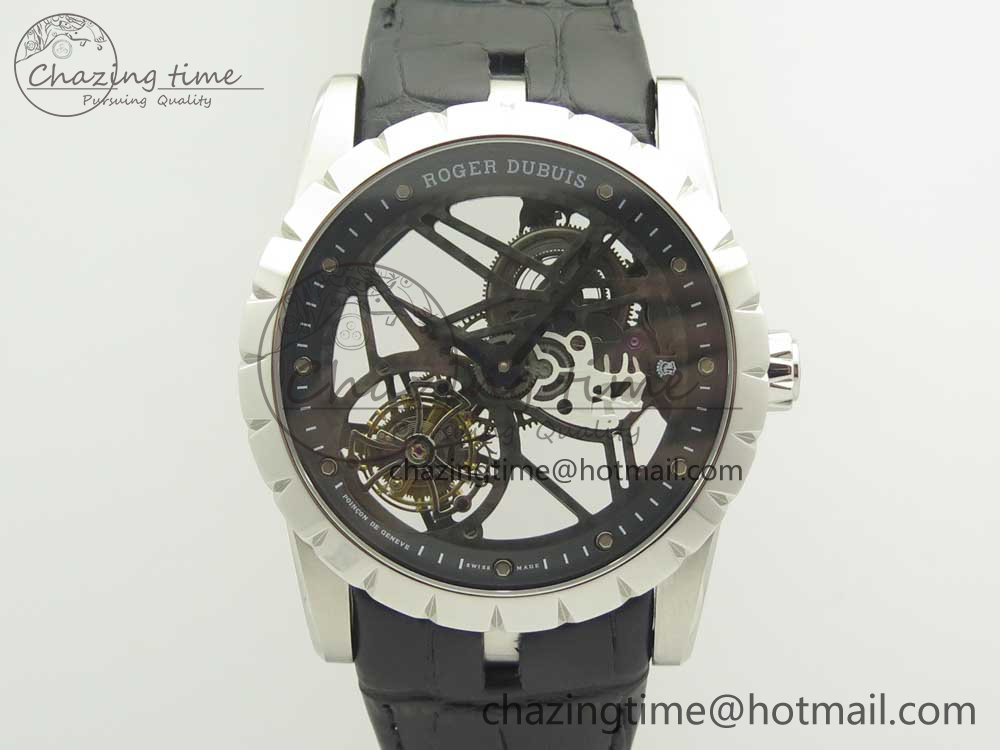 Excalibur Rddbex0393 SS JBF Best Edition Skeleton Dial on Black Leather Strap A2136 Tourbillon