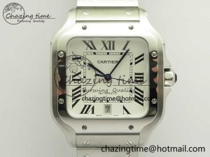 Santos de Cartier 40mm 2018 BVF 1-1 Best Edition White Dial on SS SmartLinks Bracelet MIYOTA 9015-17