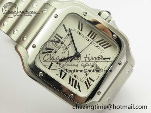 Santos de Cartier 40mm 2018 BVF 1-1 Best Edition White Dial on SS SmartLinks Bracelet MIYOTA 9015-19
