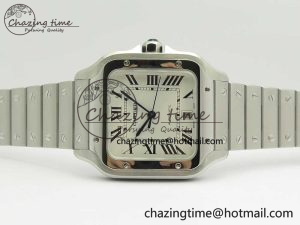Santos de Cartier 40mm 2018 BVF 1-1 Best Edition White Dial on SS SmartLinks Bracelet MIYOTA 9015-20